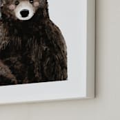 "Baby Animal Bear" - Art Print in Woodland Brown by Cass Loh - Frame Close-up