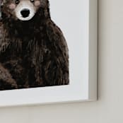 "Baby Animal Bear" - Art Print in Woodland Brown by Cass Loh - Frame Close-up
