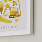 "Ten Yellow Things" - Art Print in Yellow by Ana Peake - Frame Close-up