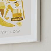 "Ten Yellow Things" - Art Print in Yellow by Ana Peake - Frame Close-up