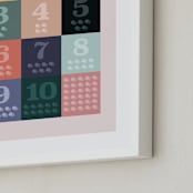 "1, 2 , 3, Oh I See! Count Along Numbers" - Art Print in Rainbow Sorbet by Karyna Amador Design - Frame Close-up
