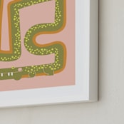 "Twisty Alligator" - Art Print in Moss by Ampersand Design Studio - Frame Close-up
