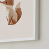 "Baby Fox" - Art Print in Beige by Vivian Yiwing - Frame Close-up