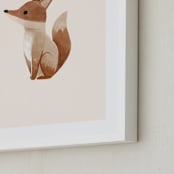 "Baby Fox" - Art Print in Beige by Vivian Yiwing - Frame Close-up