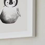 "baby penguin" - Art Print in Beige by Vivian Yiwing - Frame Close-up