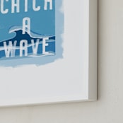 "Cowabunga!" - Art Print in Sky Blue by Kerry Doyle - Frame Close-up
