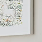 "Unicorn Forest" - Art Print in Evergreen by Hannah Williams - Frame Close-up
