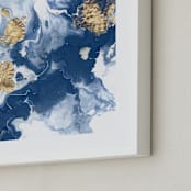 "Delight in the Storm I" - Art Print in Deep Blue by Julia Contacessi - Frame Close-up