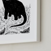 "Dinosaur love" - Art Print in monochrome by Susanne Kasielke - Frame Close-up