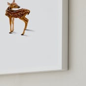 "A Deer Friend" - Art Print in White Tail by Andrew McClintock - Frame Close-up
