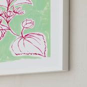 "Lush Botanical Gallery IV" - Art Print in Mint Ice Cream by Lise Gulassa - Frame Close-up