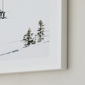 "skier" - Art Print in freestyle blue by Alicia Abla - Frame Close-up