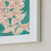 "Lush Botanical Gallery III" - Art Print in Eucaptulus Green by Lise Gulassa - Frame Close-up