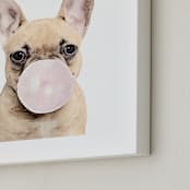 "Bubblegum animals" - Art Print in white by Maja Cunningham - Frame Close-up