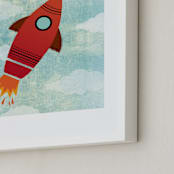 "Explore Your World" - Art Print in Rocket Red by Mansi Verma - Frame Close-up