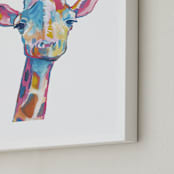 "Mr. Giraffe" - Art Print in Cotton Candy by Makewells - Frame Close-up