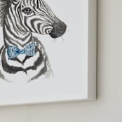 "Dapper Zebra" - Art Print in Tuxedo by Kristin Dills - Frame Close-up