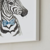 "Dapper Zebra" - Art Print in Tuxedo by Kristin Dills - Frame Close-up