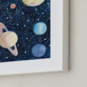 "Solar System" - Art Print in Deep Space by Alexandra Dzh - Frame Close-up