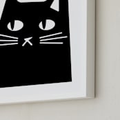 "Sour Puss" - Art Print in Midnight by Sequana Studio - Frame Close-up