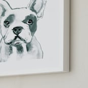 "Hey Mr. Dog" - Art Print in Nickel by Makewells - Frame Close-up