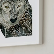"Senor Wolf" - Art Print in Shadow by Sarah Fitzgerald - Frame Close-up