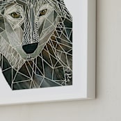 "Senor Wolf" - Art Print in Shadow by Sarah Fitzgerald - Frame Close-up
