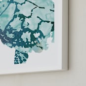 "Tropical Sea Turtle" - Art Print in Caribbean by Shirley Browning - Frame Close-up