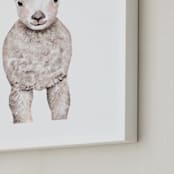 "Baby Animal Sheep" - Art Print in Cotton by Cass Loh - Frame Close-up