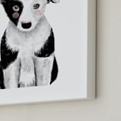 "Baby Animal Dog" - Art Print in blackjack by Cass Loh - Frame Close-up