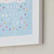 "confetti rain drops" - Art Print in Sky Blue by Mandy Rider - Frame Close-up