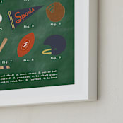 "SPORTS PRIMER" - Art Print in Chalkboard Green by Susan Brown - Frame Close-up