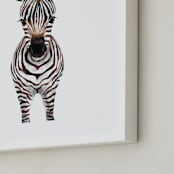 "Baby Zebra 2" - Art Print in dark chocolate by Cass Loh - Frame Close-up