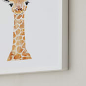 "Baby Giraffe 2" - Art Print in nacho cheese by Cass Loh - Frame Close-up