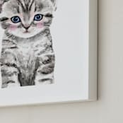 "Baby Kitten" - Art Print in grey by Cass Loh - Frame Close-up
