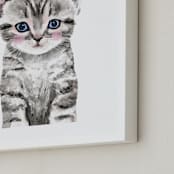 "Baby Kitten" - Art Print in grey by Cass Loh - Frame Close-up