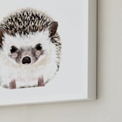 "Baby Hedgehog" - Art Print in coco by Cass Loh - Frame Close-up
