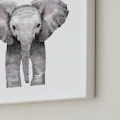 "Baby Animal Elephant" - Art Print in stone by Cass Loh - Frame Close-up