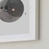 "A Happy Moon" - Art Print in Grey by Mollie Bohannon - Frame Close-up
