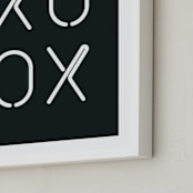 "Neon Series II: XOXO" - Art Print in white by AK Graphics - Frame Close-up