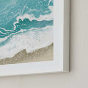 "Incoming Tide" - Art Print in Turquoise by Paula Pecevich - Frame Close-up
