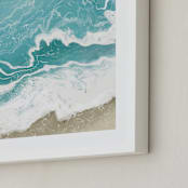 "Incoming Tide" - Art Print in Turquoise by Paula Pecevich - Frame Close-up