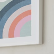 "Double Rainbow with Moon and Sun I" - Art Print in Moon by Emanuela Carratoni - Frame Close-up
