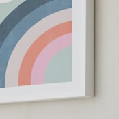 "Double Rainbow with Moon and Sun I" - Art Print in Moon by Emanuela Carratoni - Frame Close-up