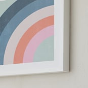 "Double Rainbow with Moon and Sun I" - Art Print in Moon by Emanuela Carratoni - Frame Close-up
