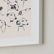 "Dog study" - Art Print in Cream by Teju Reval - Frame Close-up
