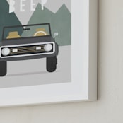 "Beep Beep" - Art Print in Forest by Christie Garcia - Frame Close-up
