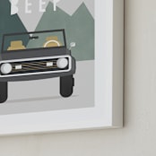 "Beep Beep" - Art Print in Forest by Christie Garcia - Frame Close-up
