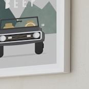 "Beep Beep" - Art Print in Forest by Christie Garcia - Frame Close-up