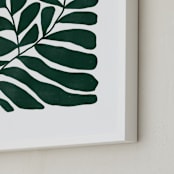"Loopy Leaves I" - Art Print in Hunter green by Kelly Watkins - Frame Close-up